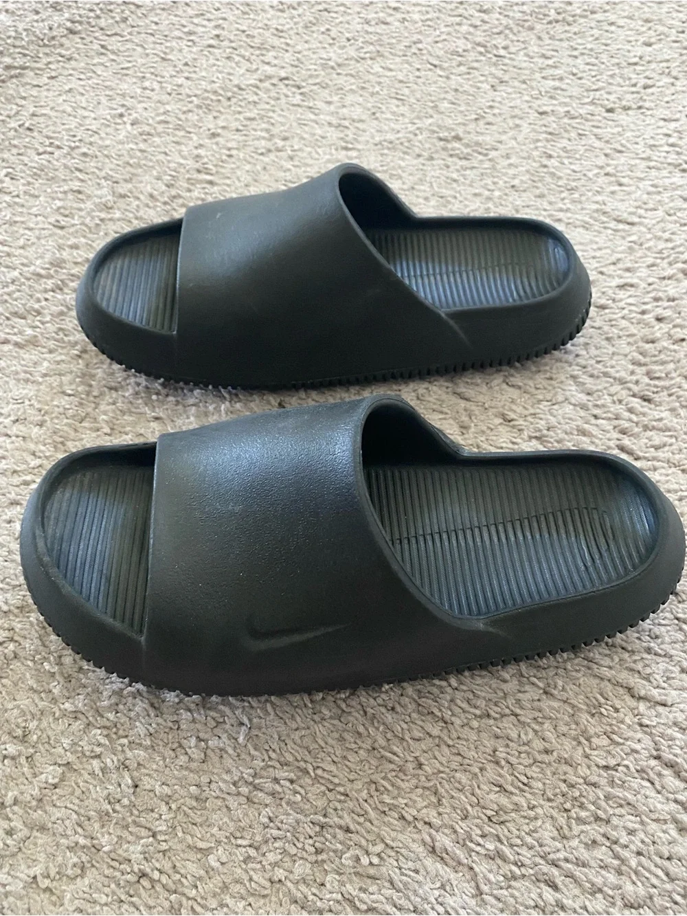 Nike Men's Black Slide Sandals with Embossed Swoosh